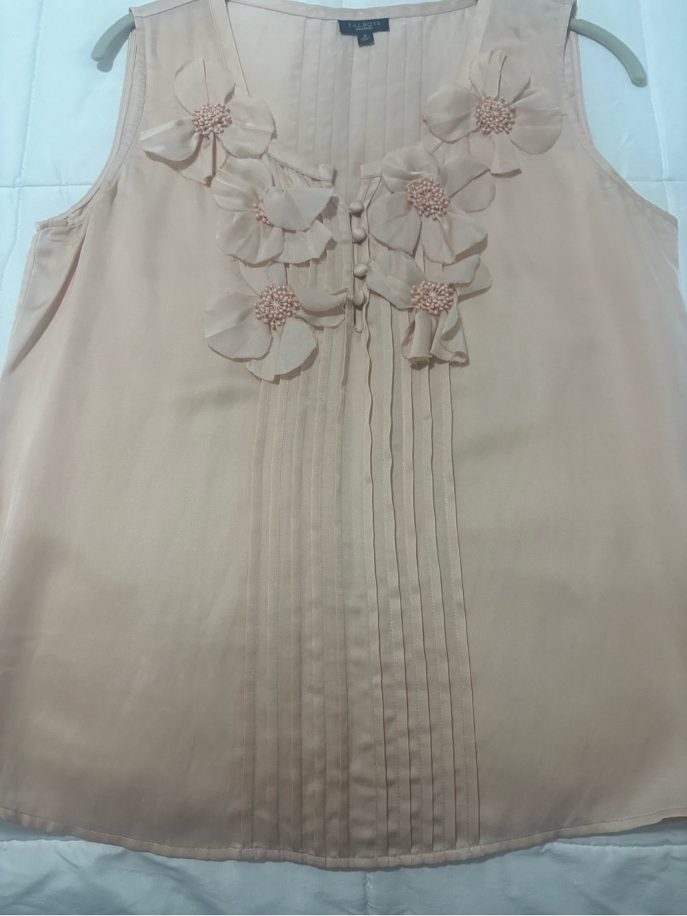 Talbots Blush Floral Appliqué Sleeveless Camisole